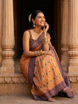 MIMOSA Peach Saree Saree — pose 8 styling detail