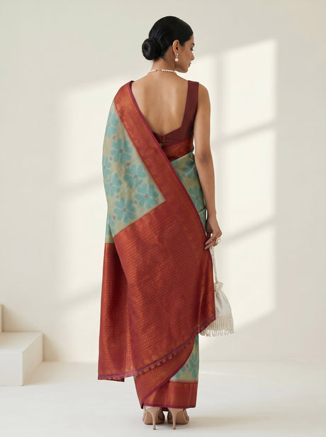 MIMOSA Chiku Saree Saree — pose 2 styling detail
