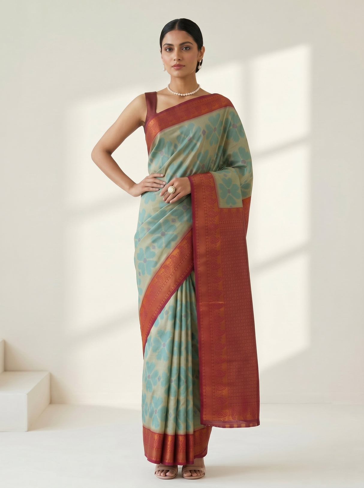 MIMOSA Chiku Saree Saree — pose 4 styling detail