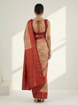 MIMOSA Peach Saree Saree — pose 2 styling detail