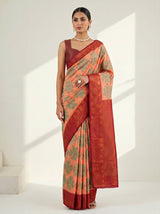 MIMOSA Peach Saree Saree — pose 3 styling detail