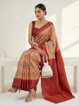MIMOSA Peach Saree Saree — pose 8 styling detail