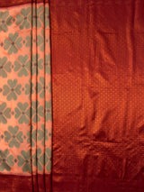 MIMOSA Peach Saree Saree — pallu and zari work detail