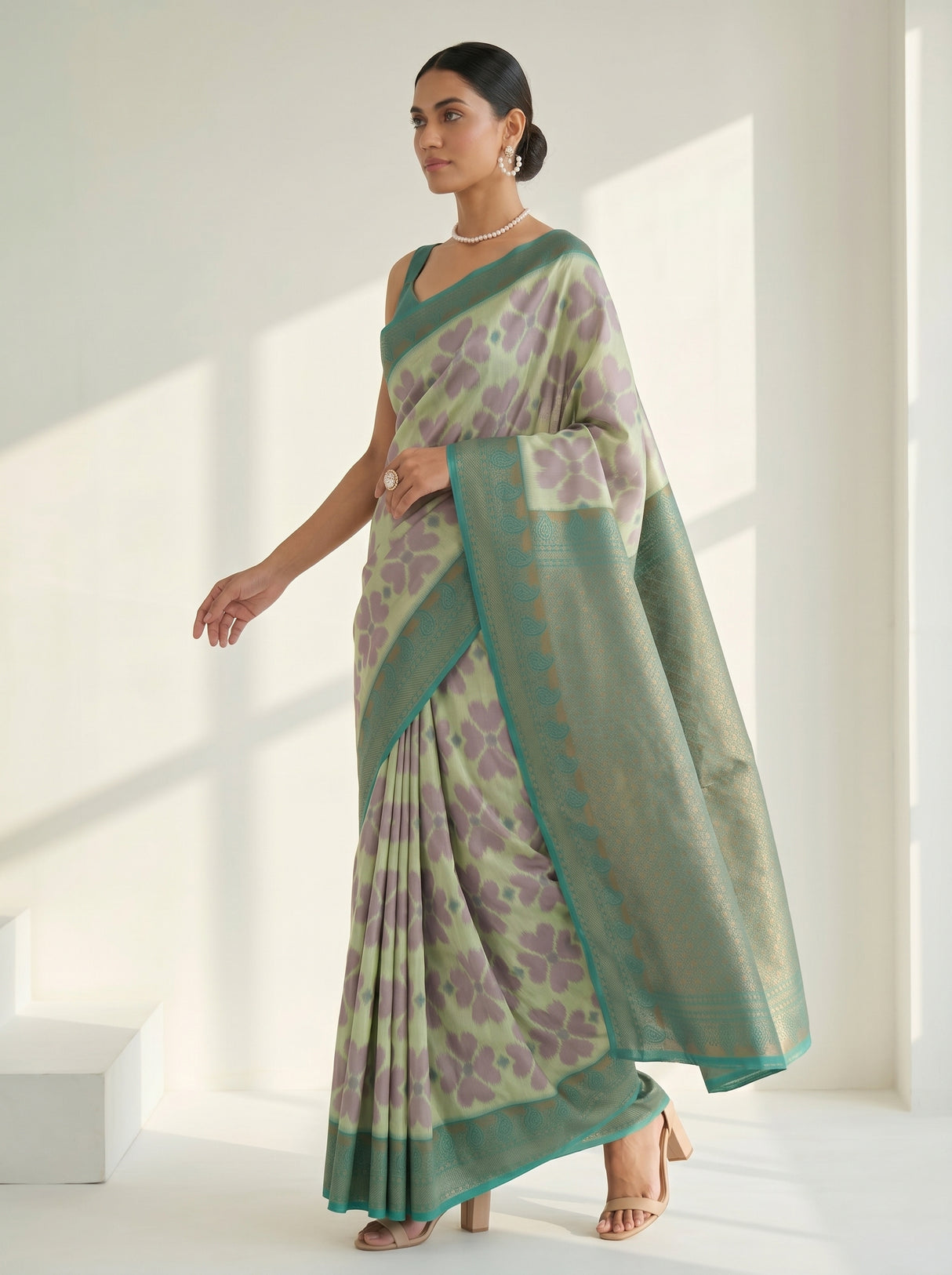 MIMOSA Pista Saree Saree — pose 9 styling detail