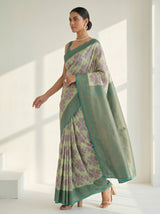 MIMOSA Pista Saree Saree — pose 9 styling detail