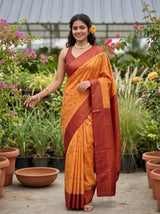 MIMOSA Chiku Saree Saree — pose 5 styling detail