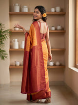 MIMOSA Chiku Saree Saree — pose 7 styling detail