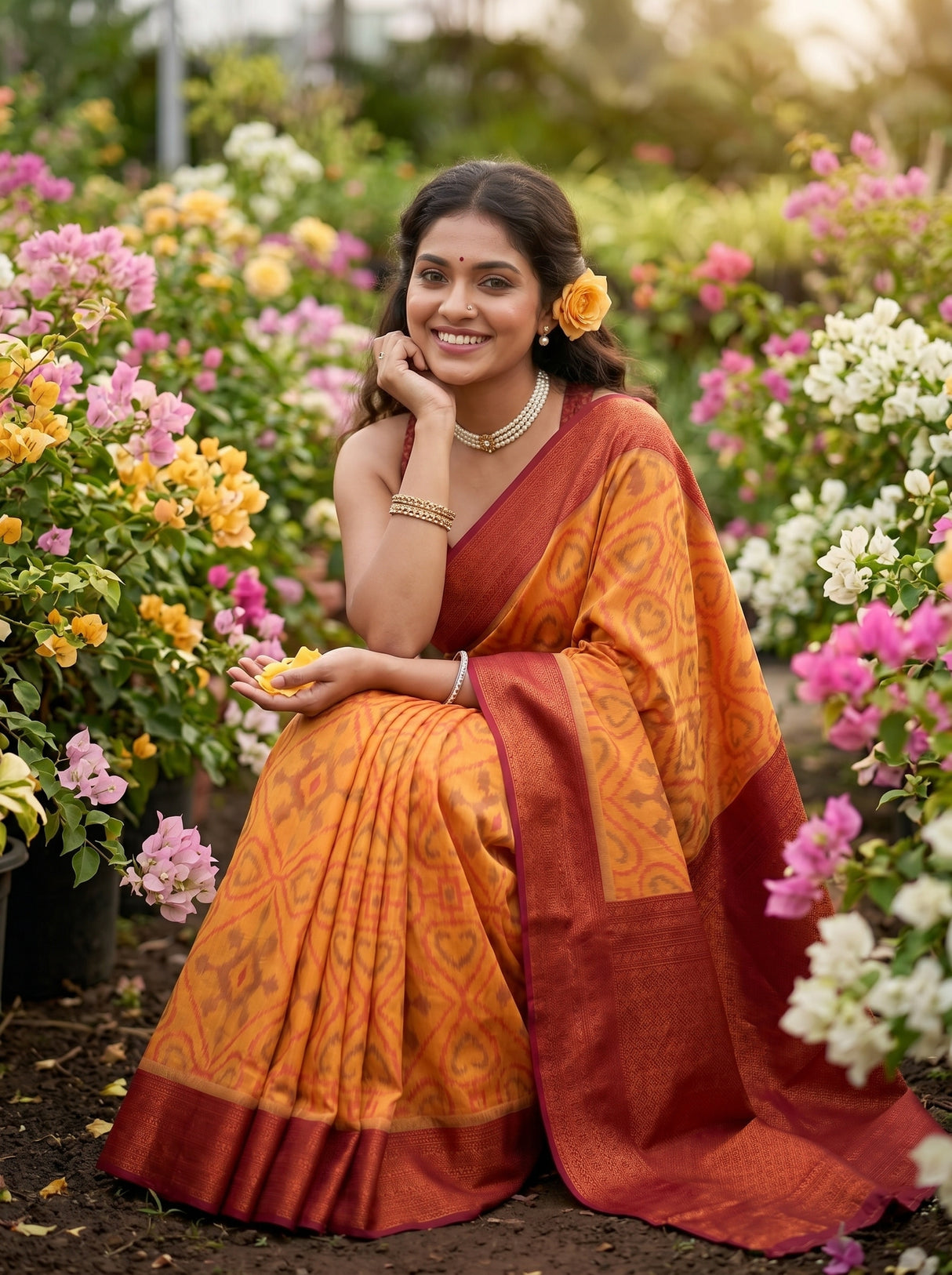 MIMOSA Chiku Saree Saree — pose 8 styling detail