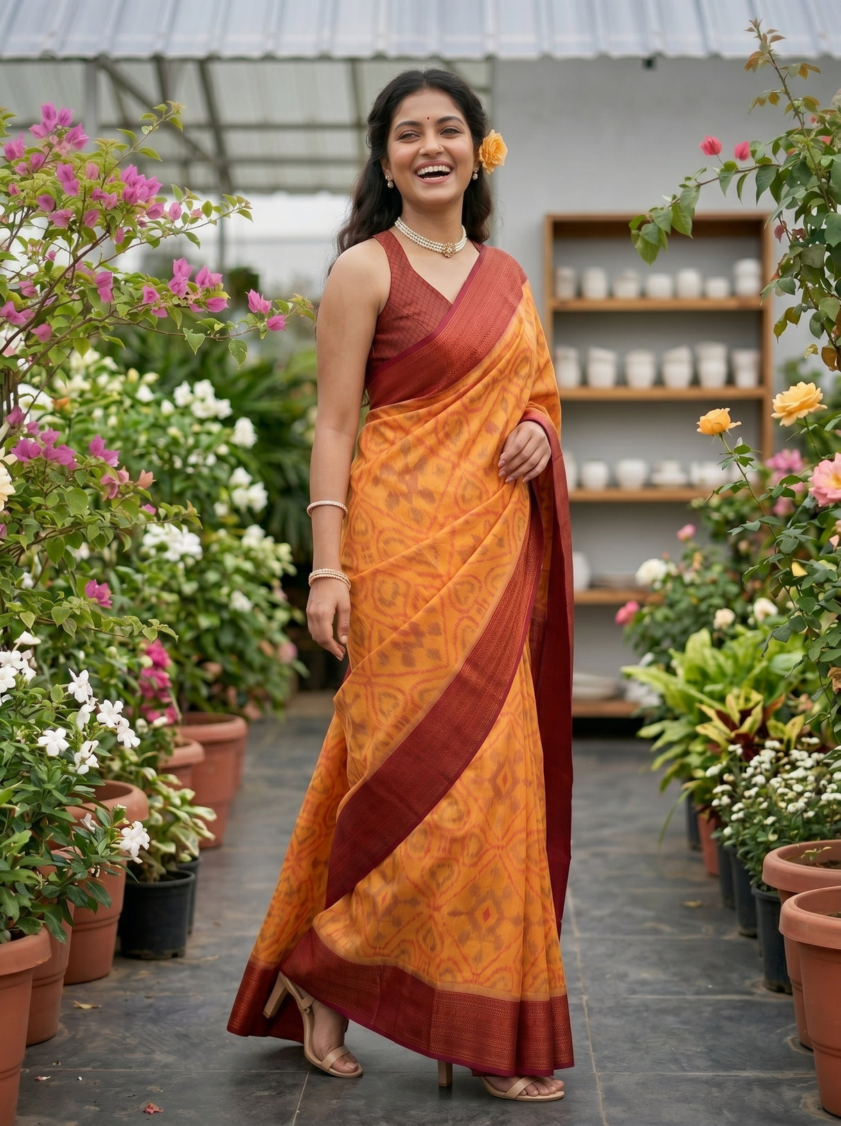MIMOSA Chiku Saree Saree — pose 9 styling detail
