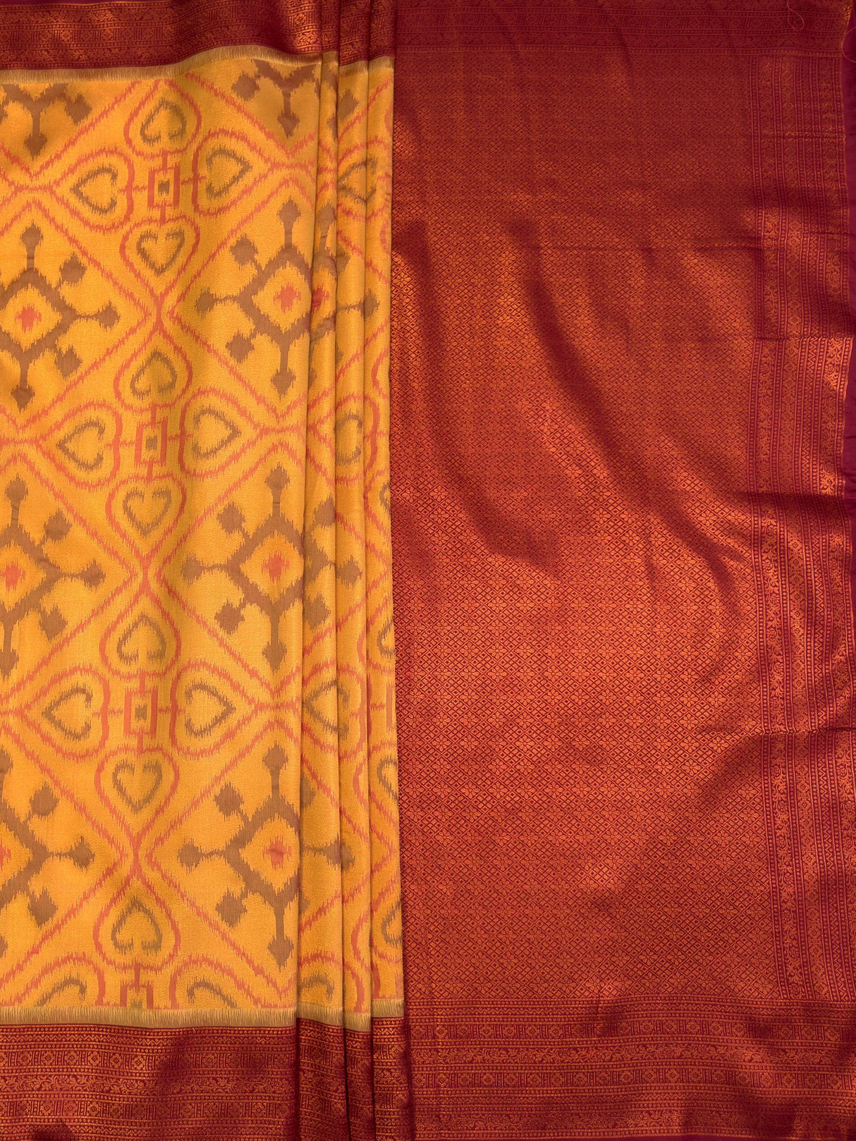MIMOSA Chiku Saree Saree — pallu and zari work detail