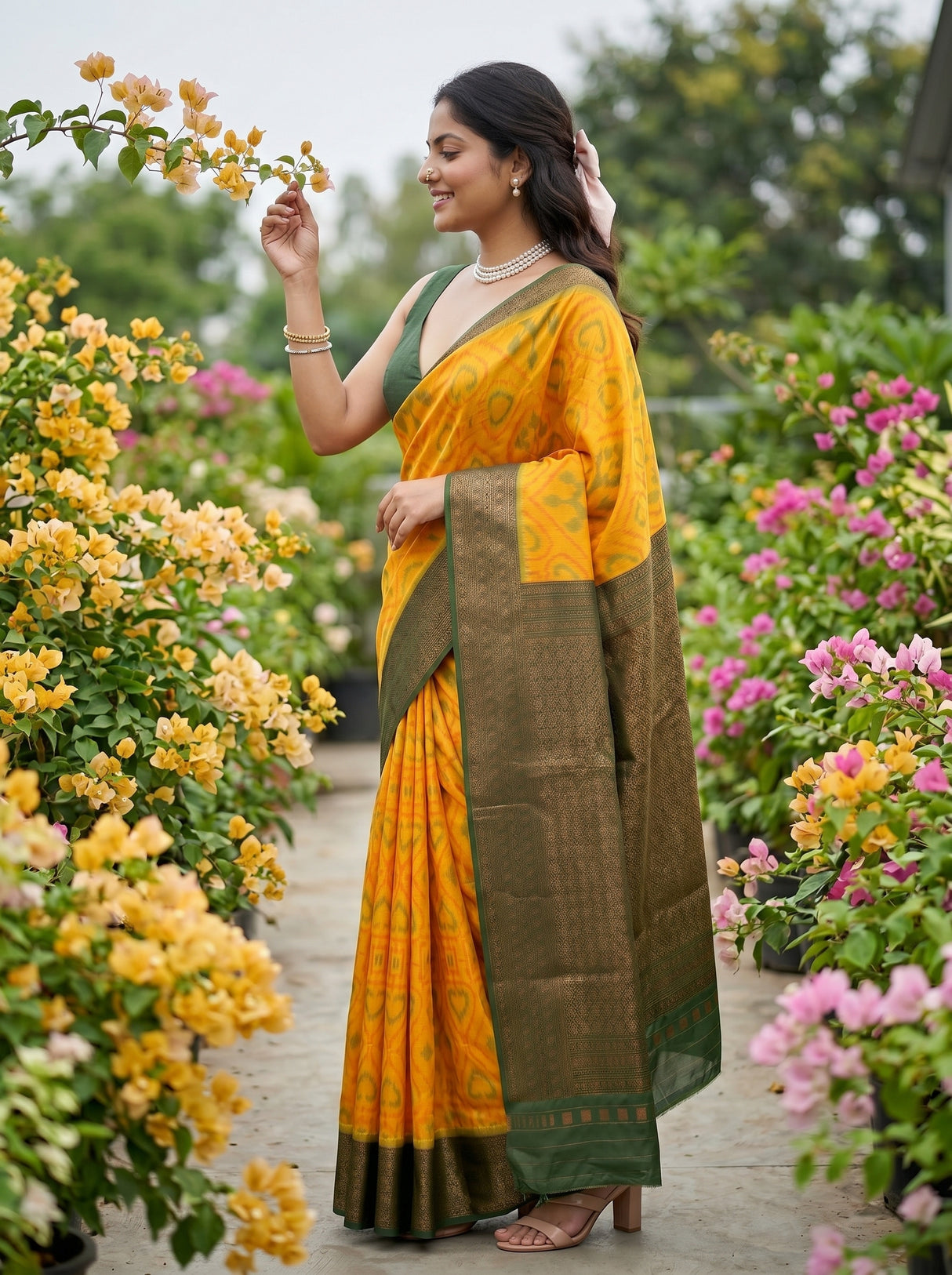 MIMOSA Gold Saree Saree — pose 3 styling detail