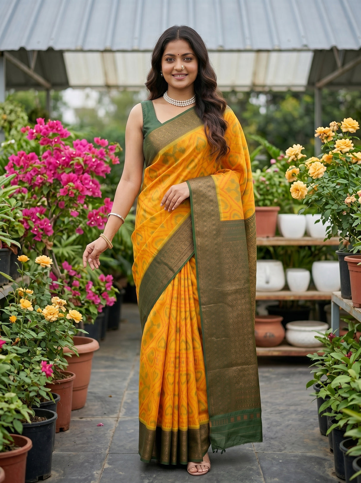 MIMOSA Gold Saree Saree — pose 5 styling detail