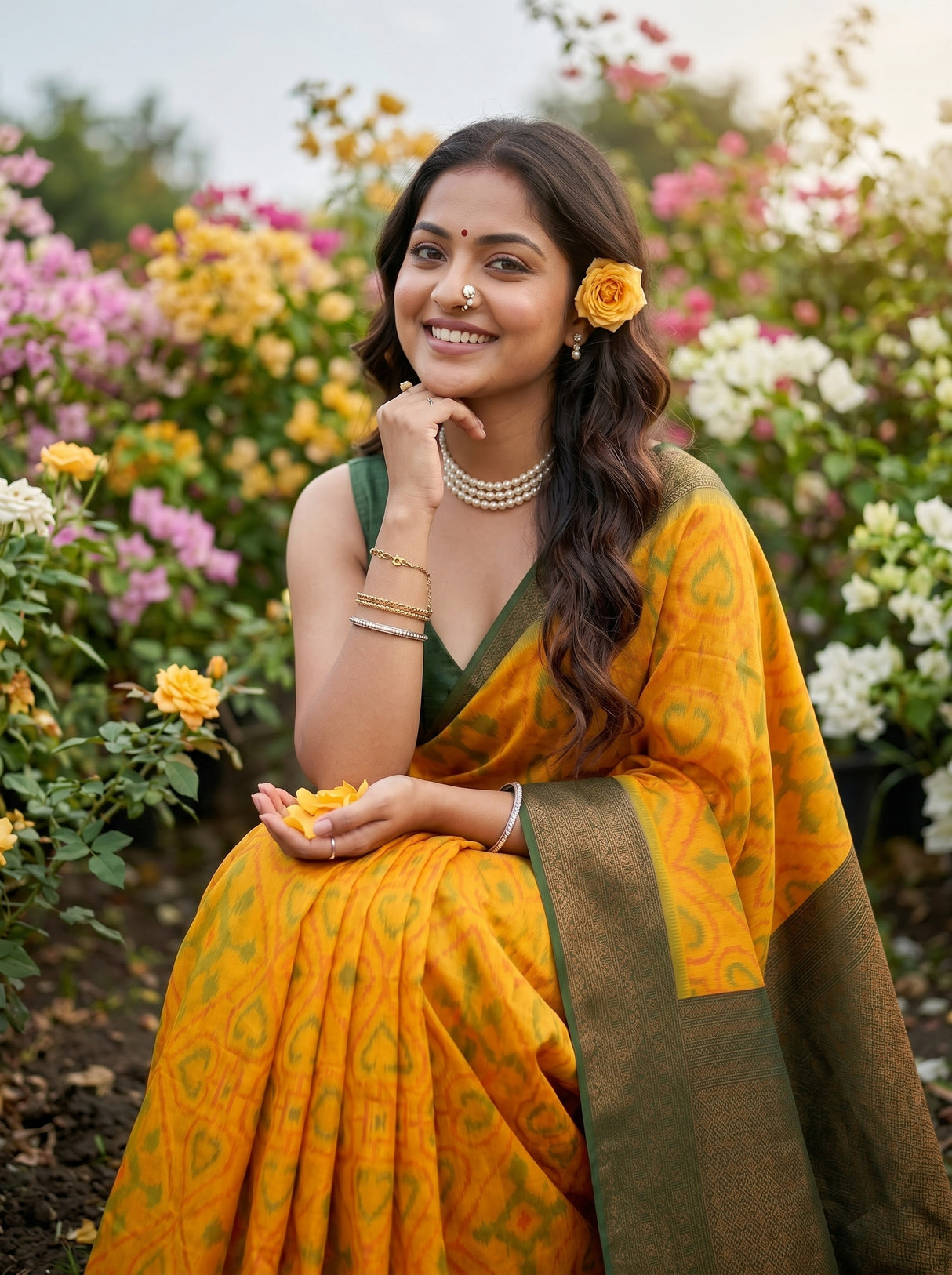 MIMOSA Gold Saree Saree — pose 8 styling detail