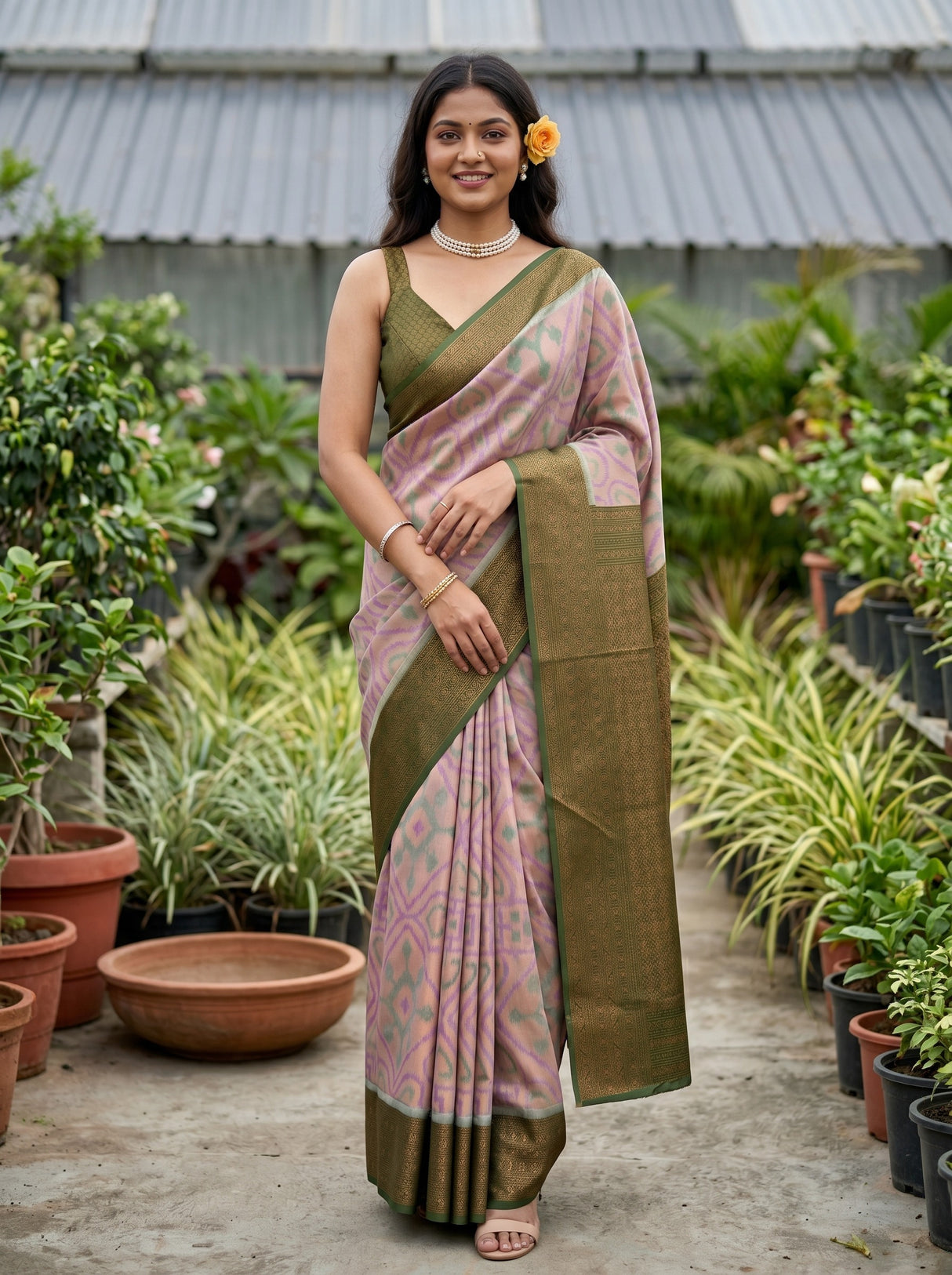 Grey  Saree