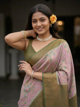 MIMOSA Grey Saree Saree — pose 10 styling detail