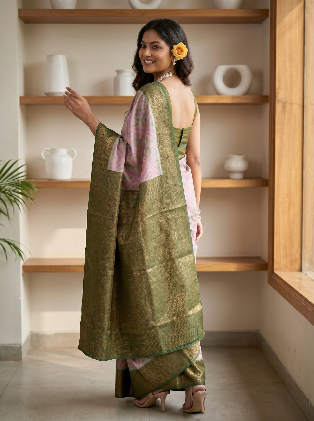MIMOSA Grey Saree Saree — pose 7 styling detail