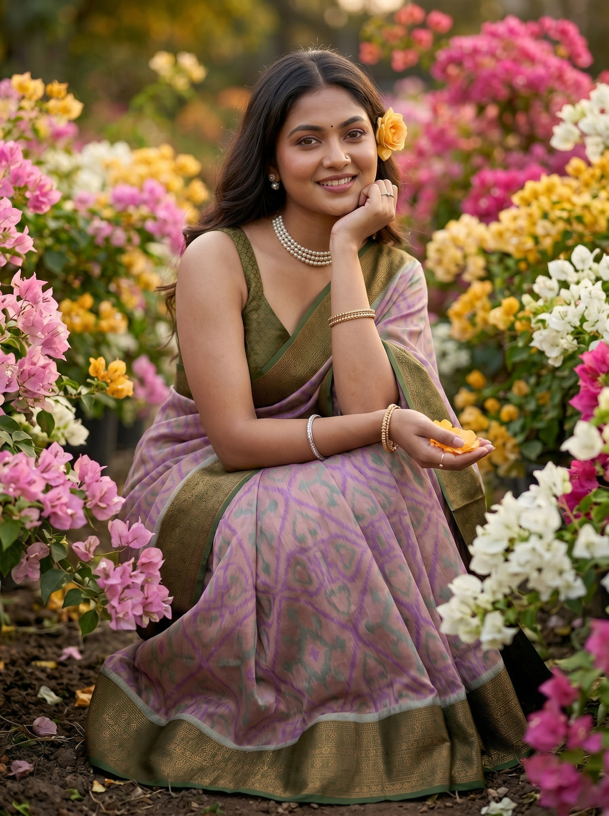 MIMOSA Grey Saree Saree — pose 8 styling detail