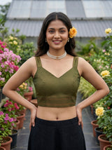 MIMOSA Grey Saree Saree — blouse close-up