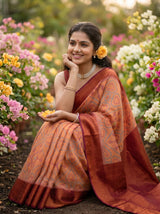 MIMOSA Peach Saree Saree — pose 8 styling detail