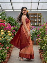 MIMOSA Peach Saree Saree — pose 9 styling detail