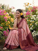 MIMOSA Pink Saree Saree — pose 8 styling detail