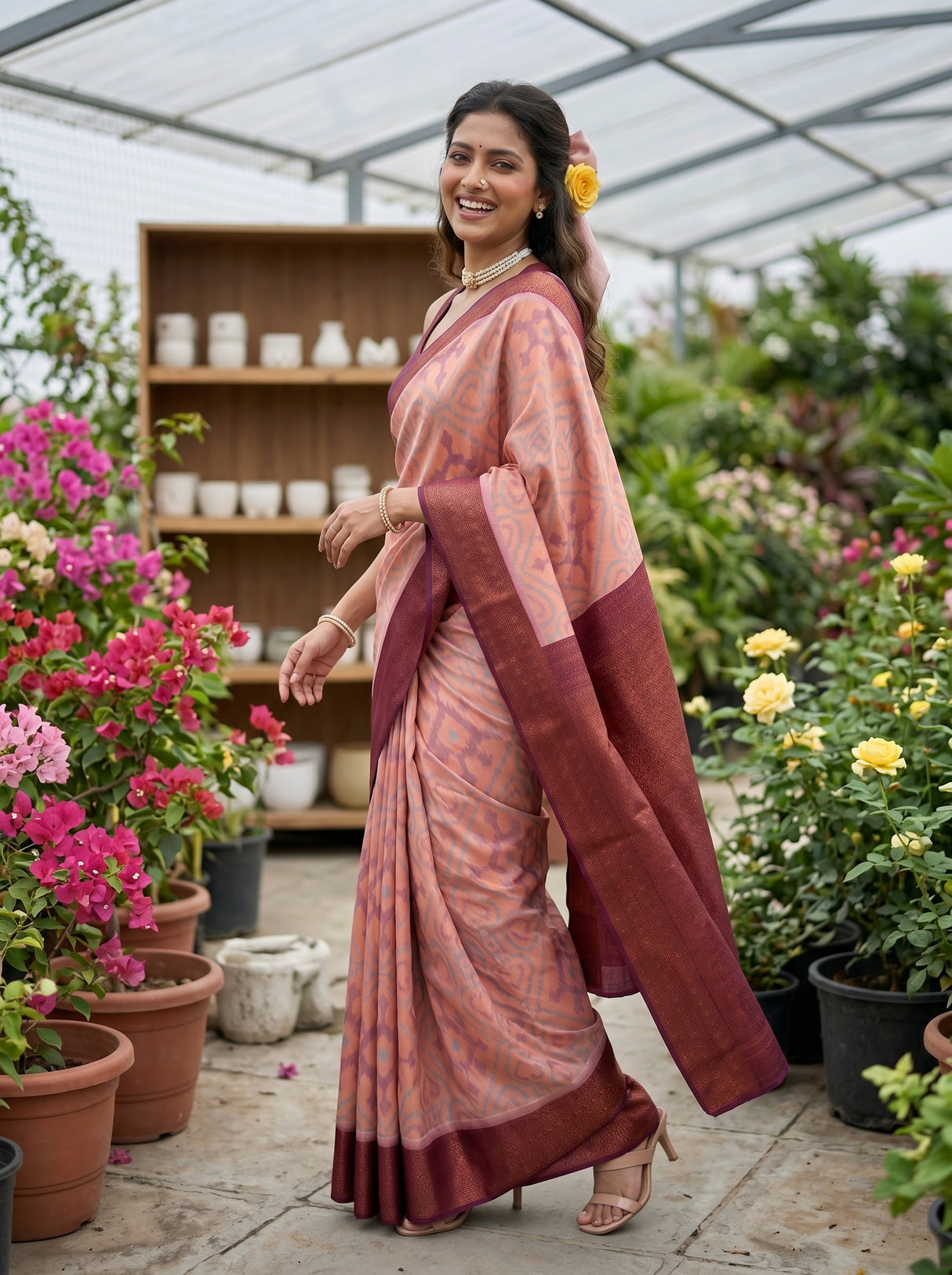 MIMOSA Pink Saree Saree — pose 9 styling detail