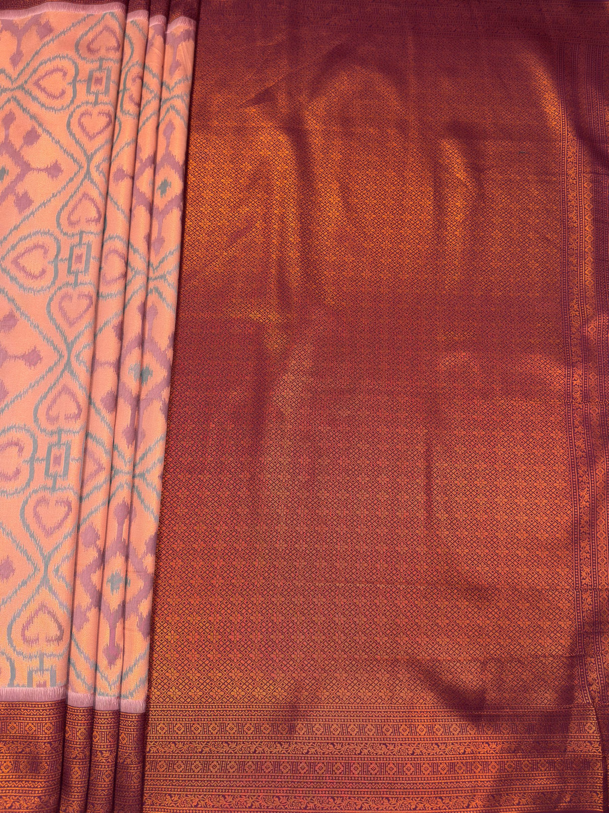 MIMOSA Pink Saree Saree — pallu and zari work detail