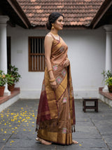 MIMOSA Chocolate Saree Saree — pose 3 styling detail