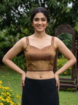 MIMOSA Chocolate Saree Saree — blouse close-up
