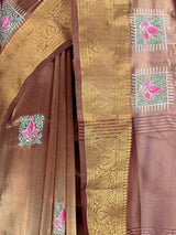 MIMOSA Chocolate Saree Saree — fleets shot full lifestyle