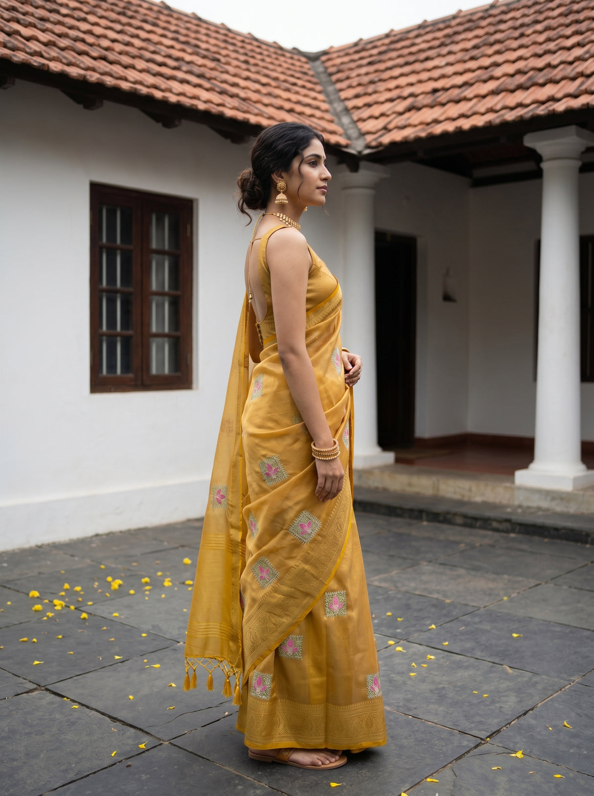 MIMOSA Gold Saree Saree — pose 3 styling detail