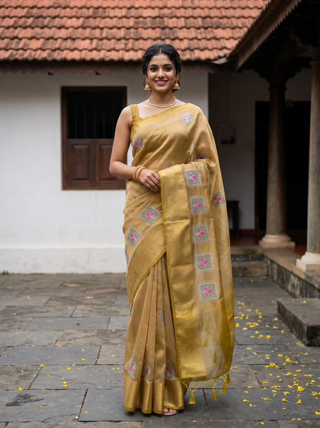 Mustard  Saree