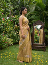 MIMOSA Mustard Saree Saree — pose 3 styling detail