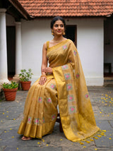 MIMOSA Mustard Saree Saree — pose 8 styling detail