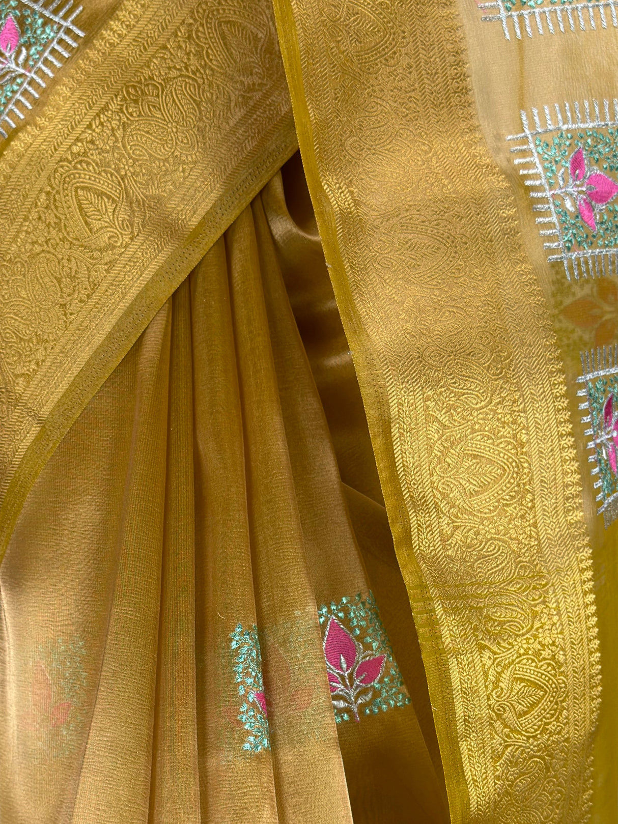 MIMOSA Mustard Saree Saree — fleets shot full lifestyle
