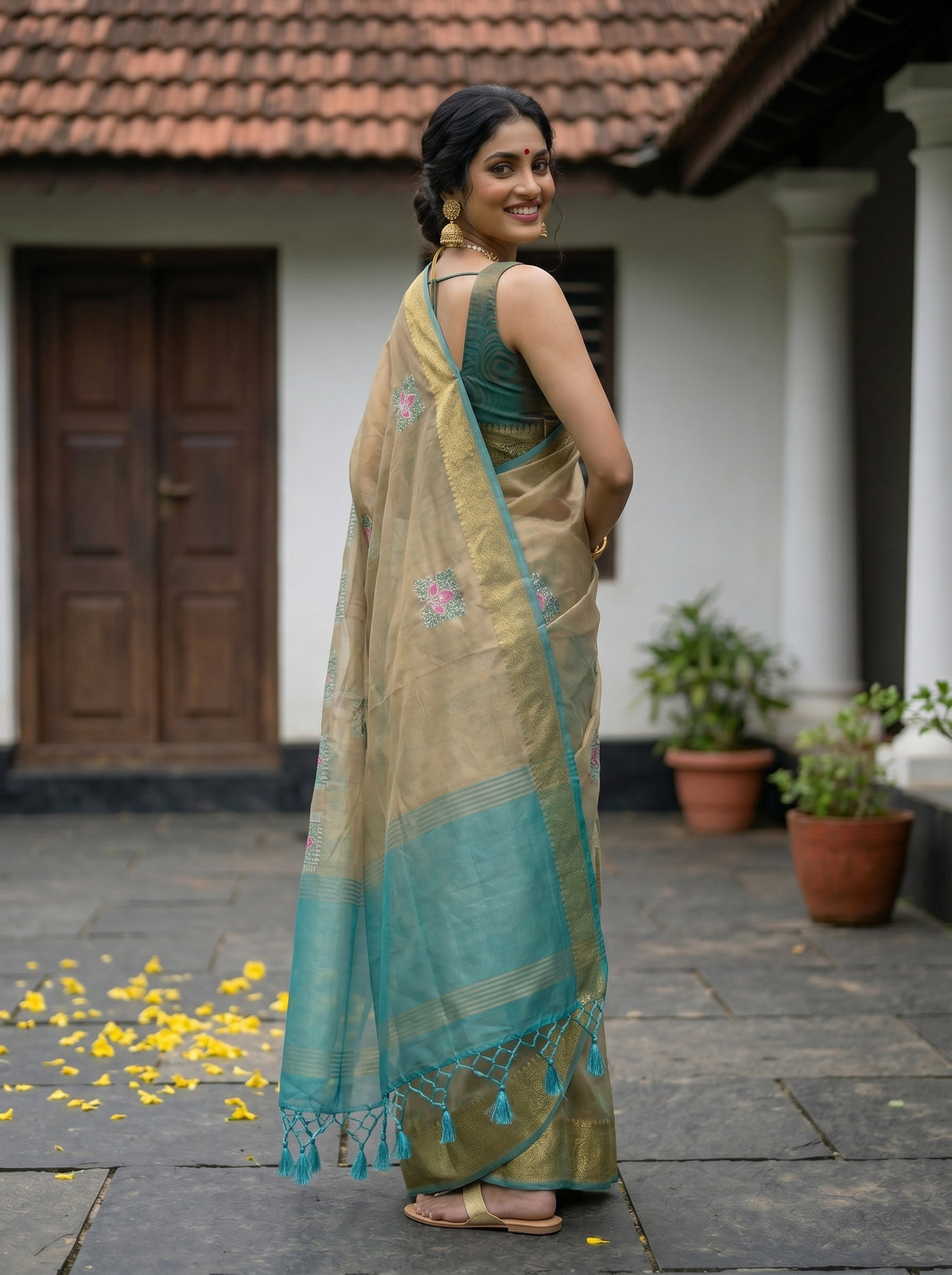 MIMOSA Sapphire Saree Saree — pose 5 styling detail