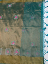 MIMOSA Sapphire Saree Saree — pallu and zari work detail