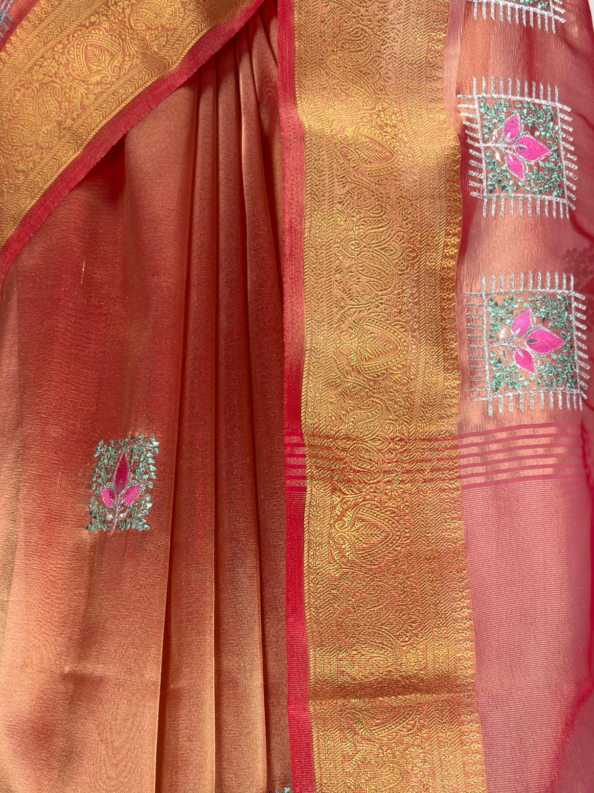 MIMOSA Strawberry Saree Saree — fleets shot full lifestyle
