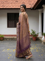 MIMOSA Chocolate Banarasi Organza Saree — pose 7 styling detail