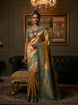MIMOSA Gold Kanjivaram Art Silk Saree — pose 5 styling detail