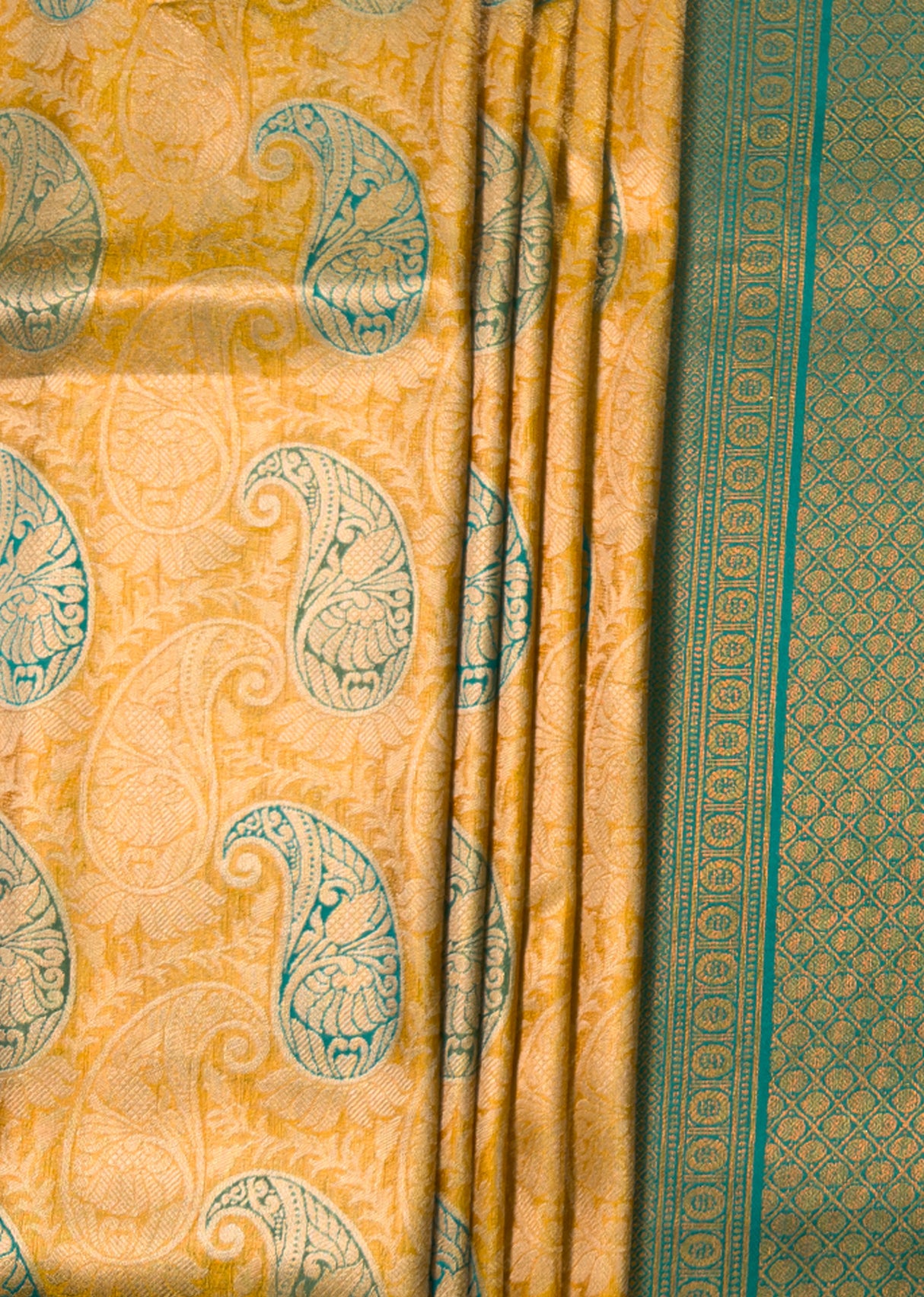 MIMOSA Gold Kanjivaram Art Silk Saree — fleets shot full lifestyle