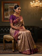 MIMOSA Magenta Kanjivaram Art Silk Saree — pose 8 styling detail