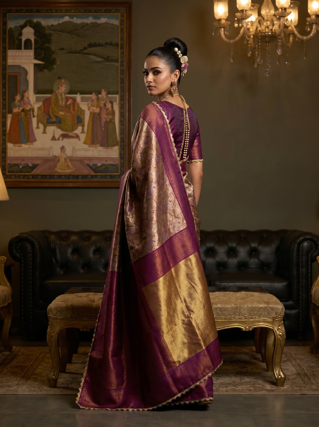 MIMOSA Magenta Kanjivaram Art Silk Saree — pose 9 styling detail