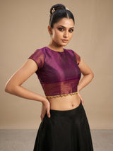 MIMOSA Magenta Kanjivaram Art Silk Saree — blouse close-up