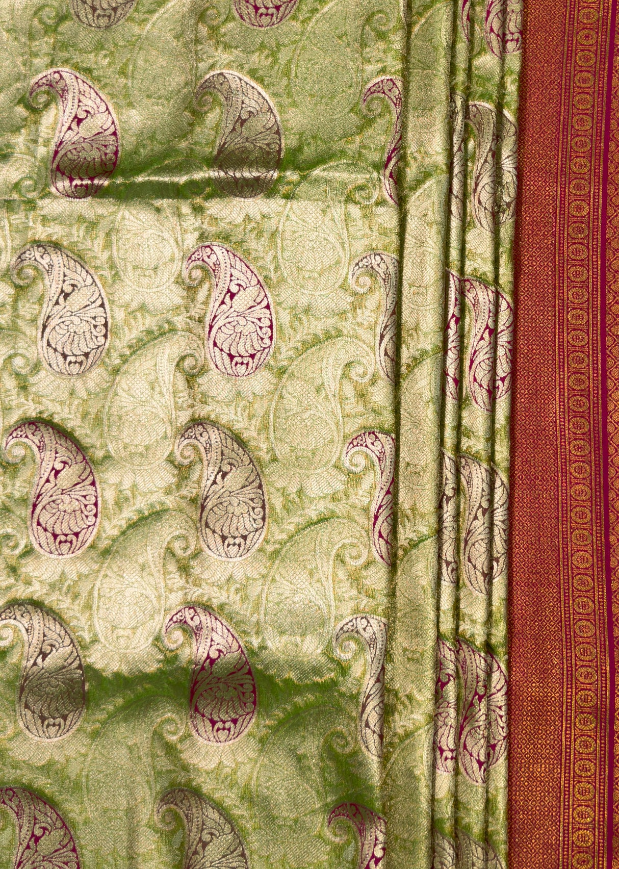 MIMOSA Olive Kanjivaram Art Silk Saree — fleets shot full lifestyle