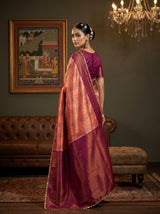MIMOSA Peach Kanjivaram Art Silk Saree — pose 9 styling detail