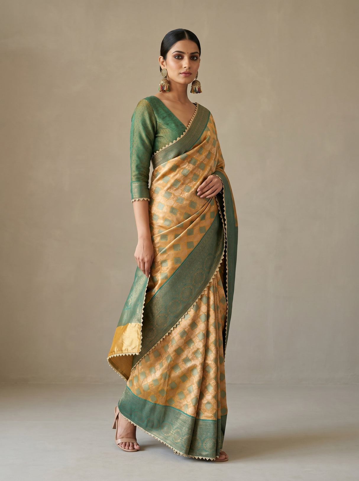 MIMOSA Gold Saree Saree — pose 5 styling detail