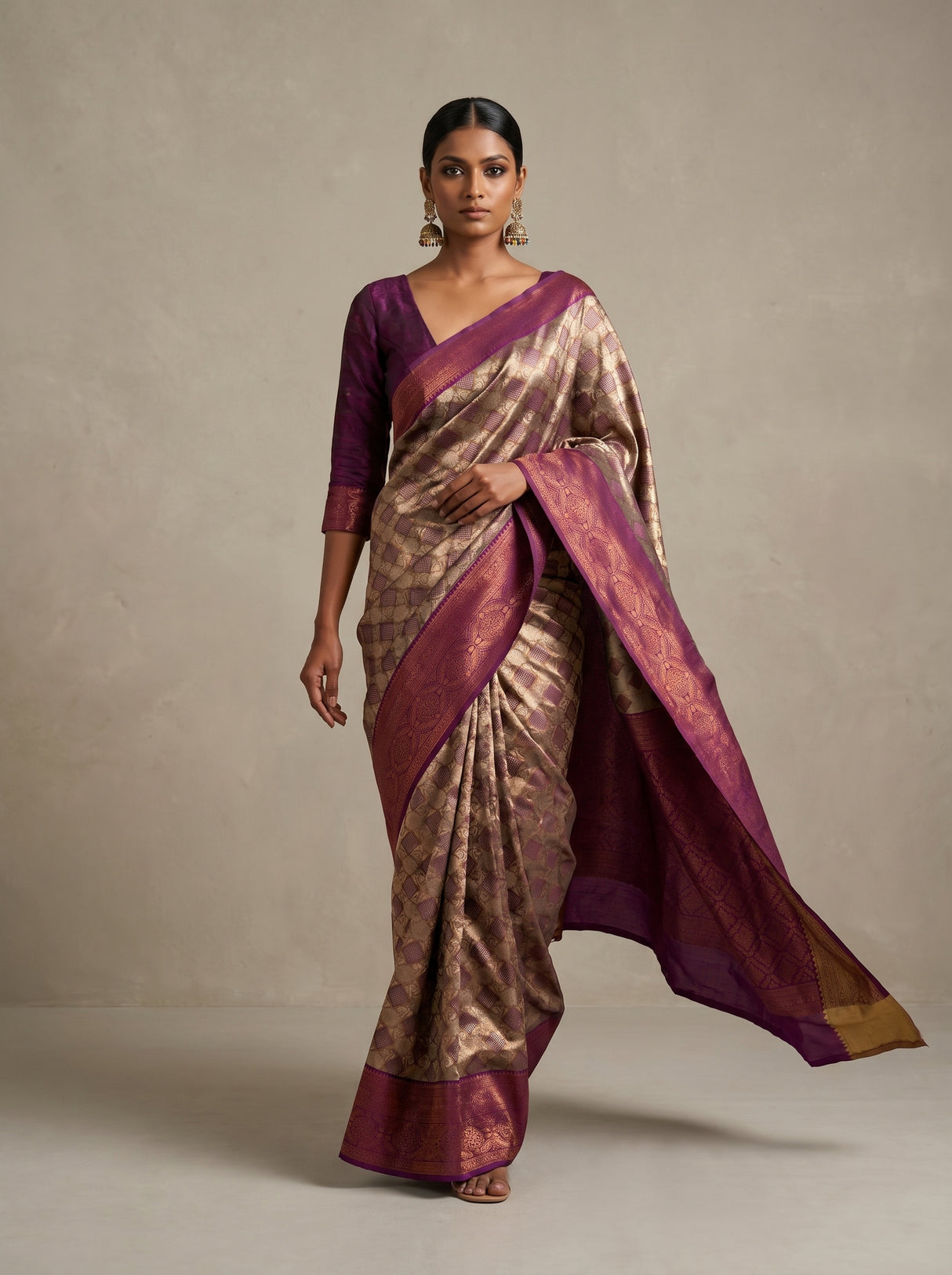 MIMOSA Magenta Saree Saree — pose 7 styling detail
