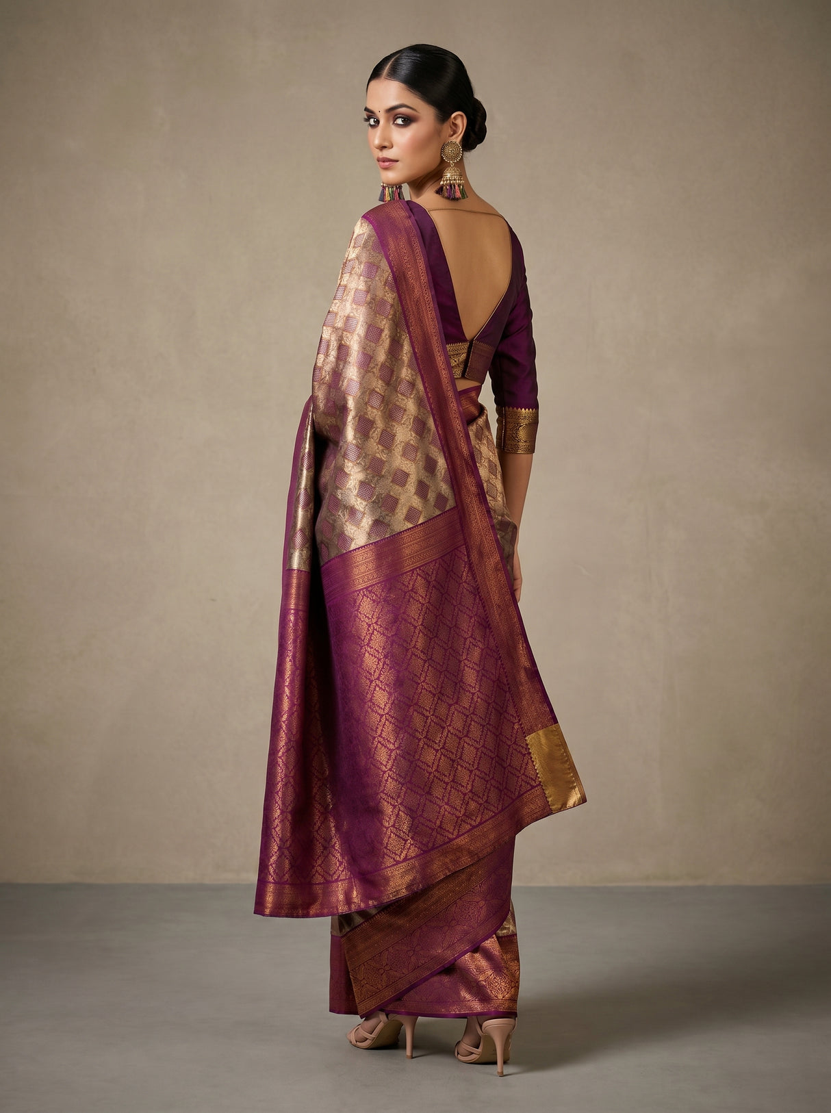 MIMOSA Magenta Saree Saree — pose 9 styling detail
