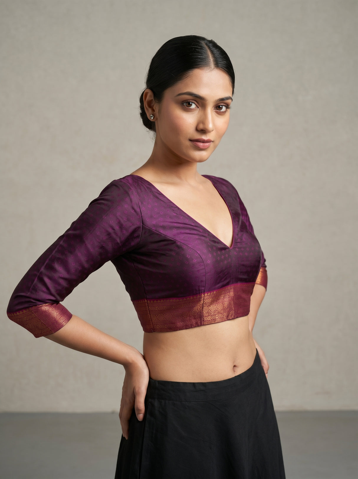 MIMOSA Magenta Saree Saree — blouse close-up